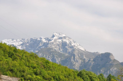 Peaks covered in snow in late may